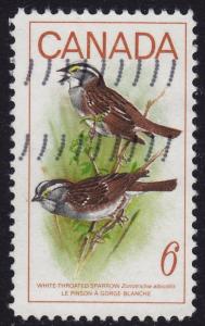 Canada - 1969 - Scott #496 - used - Bird White-throated Sparrow