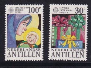 Netherlands Antilles #641-642a  MNH 1990 Christmas without labels