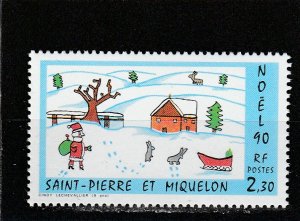 St. Pierre & Miquelon  Scott#  553  MNH  (1990 Christmas)
