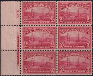 #372 Mint NH, VF, Plate number block of 6, imprint (CV $425) (CV $45 - ID4246...