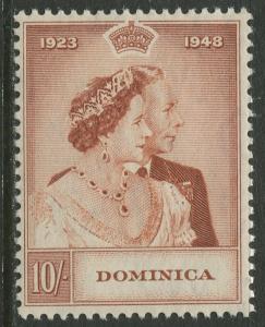 DOMINICA -Scott 115 - Silver Wedding -1948 - MVLH - Single 10/- Stamp