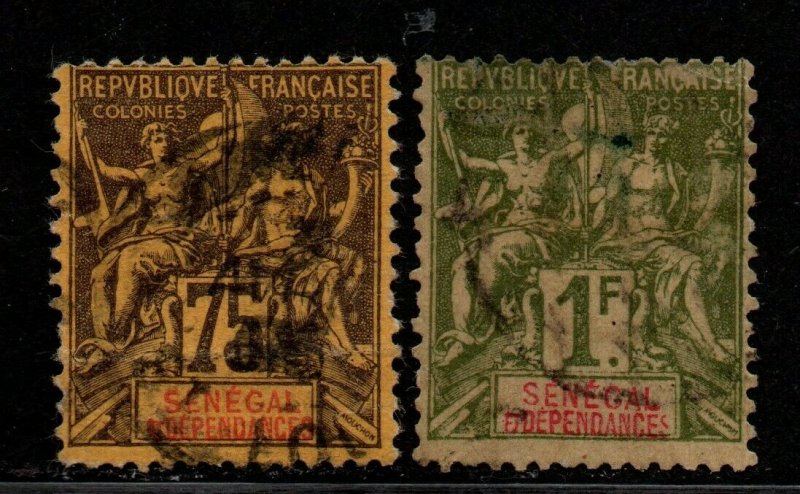 $Senegal Sc#51-52 used, fine, part set, ex. 35-50, Cv. $38.50