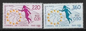 1989 France 1O45-1O46 FOR THE COUNCIL OF EUROPE MNH C/S of 2