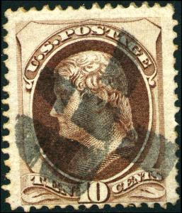 1870 US Stamp #139 10c Used H Grill Perf 12 Catalogue Value $800