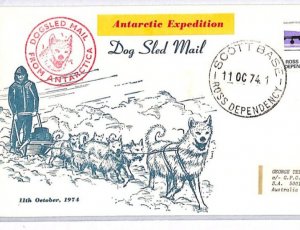 New Zealand ROSS DEPENDENCY ANTARCTIC EXPEDITION Cover DOG SLED MAIL 1974 YW177