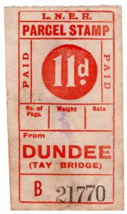 (I.B) London & North Eastern Railway : Parcel Stamp 11d (Dundee)