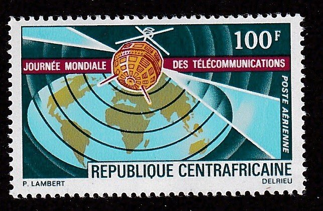Central Africa # C88, Satellite over Globe, Mint NH, 1/2 Cat.