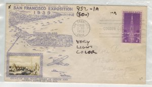 1939 SANFRANCISCO GOLDEN GATE EXPOSITION CROSBY PHOTO FDC 852-1A COURT OF MOON