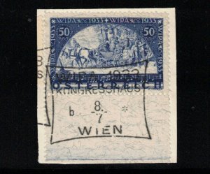 Austria #B110a Very fine Used On Piece With Sheet Margin At Foot - Granite Paper