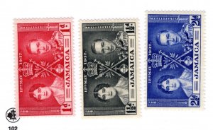 Jamaica #113-115 MH Stamp - CAT VALUE $1.25