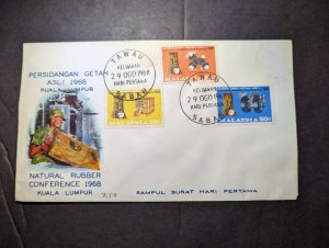 1968 Malaysia Souvenir Cover Tawau Sabah Natural Rubber Conference