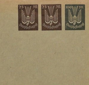 GERMANY Air Mail 1920s Cover 100m + 25m{2} COMPOUND DIE Stationery BIRDS XZ97