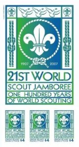 Union Island 2007 - Boy Scouts Centenary - Sheet of 3 Perforated stamps - MNH