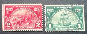 Scott#: 614 & 615 Huguenot Walloon Tercentenary 1¢ & 2¢ 1924 BEP used singles