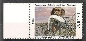 US-State-Virginia  10 MNH 1997 $5 Waterfowl Hunting Stamp