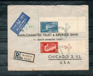 Israel Scott #C6 and C4 First Airmail Full Tabs on Bank Cover sent to the US!!