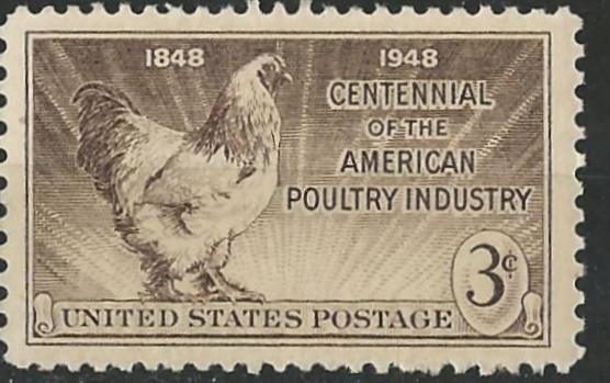 USA # 968  Poultry Industry - chicken  (1) Mint NH