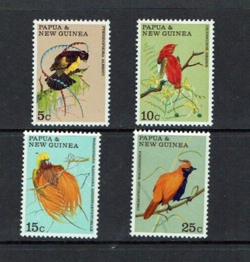 Papua New Guinea: 1970, Fauna Conservation, Birds of Paradise, MNH set