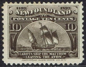 NEWFOUNDLAND 1897 400TH ANNIVERSARY 10C SHIP