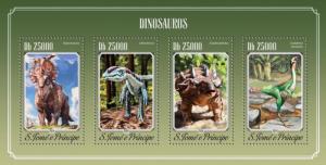 ST. TOME PRINCIPE 2014 SHEET st14505a DINOSAURS