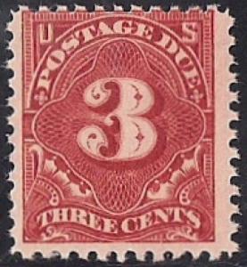 J63 3 cent Carmine Rose mint OG NH F-VF