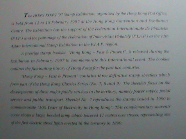 ​CHINA-HONG KONG COVER-1997- CLASSIC SERIES #9 S/S MNH COMMEMORATIVE LARGE CV