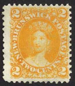 Canada New Brunswick Sc# 7 Used 1860 2¢ orange Queen Victoria