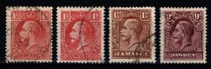 Jamaica 1929-32 George V Def., Set incl. 1d Die var. [Used]