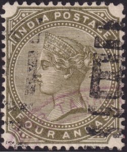 India 1882 #42 vf-u 4a Olive Green