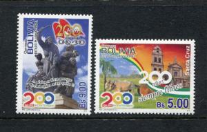 Bolivia 1437-1438, MNH.2010, 200 Years Santa Cruz & Cochabama 2v. x27667