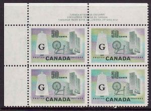 Canada-O38 pl2 official pl blk UL-unused-stamps NH-50c Textiles G-selvedge