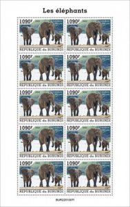 Burundi - 2022 African Bush Elephants - 10 Stamp Sheet - BUR2201007f