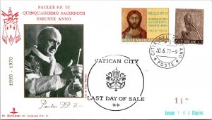 Vatican FDC 1971 - End of the 50th year of the Priesthood - Kim Covers - F30928