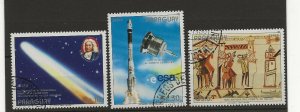 Thematic Stamps Space - PARAGUAY 1986 HALLEY'S COMET 3v used