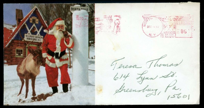 Pitney Bowes Slogan Meter Dated Dec - 4 '69 On Cover Picturing Santa & Reindeer