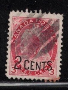 CANADA Scott # 88 Used - Numeral Issue Surcharged - Hinge Remnant 2