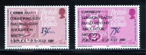 Br. Virgin Islands 389-90 MNH,  Caribbean Commonwealth Meeting Set - 1980.