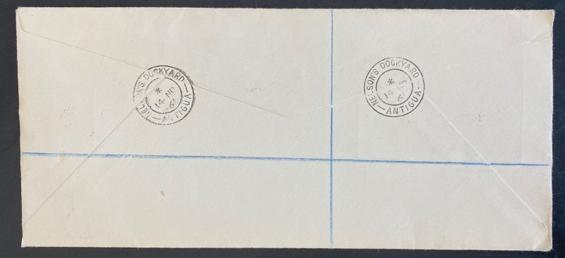 1961 Sockyard Antigua First Day Cover FDC To London England Restoration