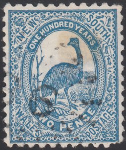 New South Wales 1888-89 used Sc 78 2p Emu Perf 11 x 12  Variety