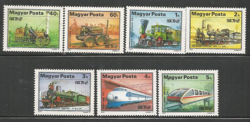 HUNGARY 2573-2579  MNH, RAILROAD DEVELOPMENT