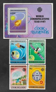 SE)1983 COOK ISLANDS, COMPLETE SERIES INTERNATIONAL YEAR OF COMMUNICATIONS, SS