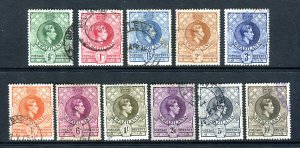 Swaziland 1938 KGVI. Complete set of 11. Used. SG28-38.