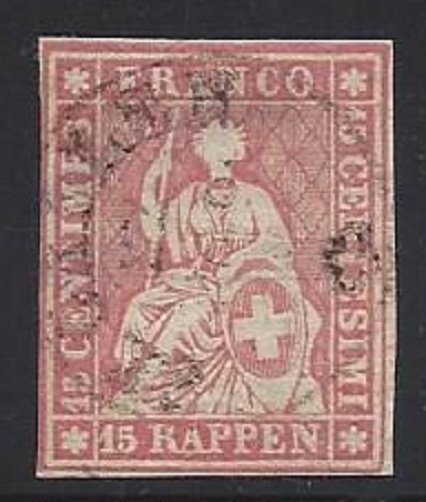 Switzerland - Scott # 17 - VF - SCV: $190 A Beauty!!!