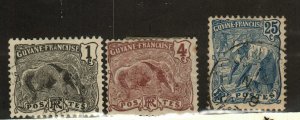 French Guiana #51, 53 MH, 61 used