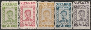 North Vietnam 1946 Sc 1L57-61 Viet Minh set MNGAI(*)