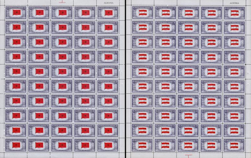 United States Scott 909-921 Full Sheets (1943-44) Mint NH VF K