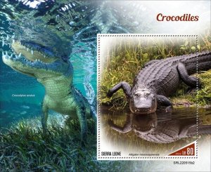 Sierra Leone - 2022 American Alligator - Stamp Souvenir Sheet - SRL220515b2