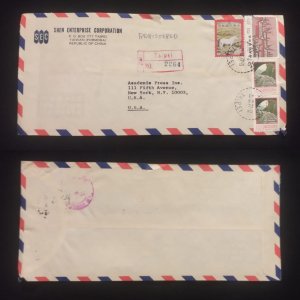 C) 1977. CHINA. AIRMAIL ENVELOPE SENT TO USA. MULTIPLE STAMPS. FRONT AND BACK.