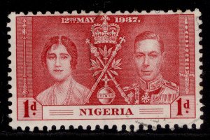 NIGERIA GVI SG46, 1d carmine, FINE USED.