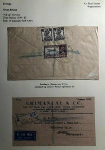 1946 Bombay India Commercial Airmail Cover To Glossop England